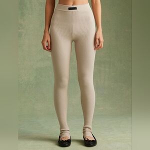 Fear of God ESSENTIALS Women's Silver Cloud Ribbed Core Leggings Sz XL